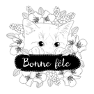 Chat mignon pour une f&ecirc;te pleine de fleurs